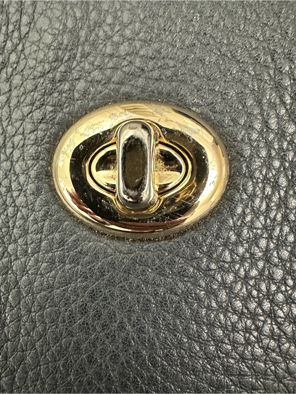 Coach Pebble Leather Turn Lock Tote Black | F12134 | Women’s Tote Purse - Picture 5 of 10